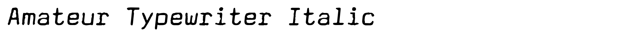 Amateur Typewriter Italic image